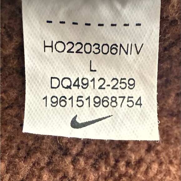 Nike Club Fleece Sweatshirt Brown Cacao Wow Logo Pullover Men’s Large (Tagged M) - Picture 7 of 9